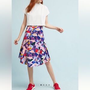 Maeve Multicolor Abstract Circle Skater Skirt